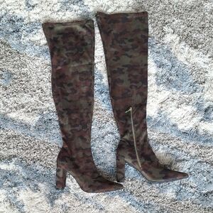 New York & Company Camouflage Pattern Over-the-Knee Boots